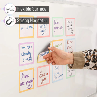 Reusable Magnetic Whiteboard Sticky Notes for Fridge, Whiteboard & Office Organization