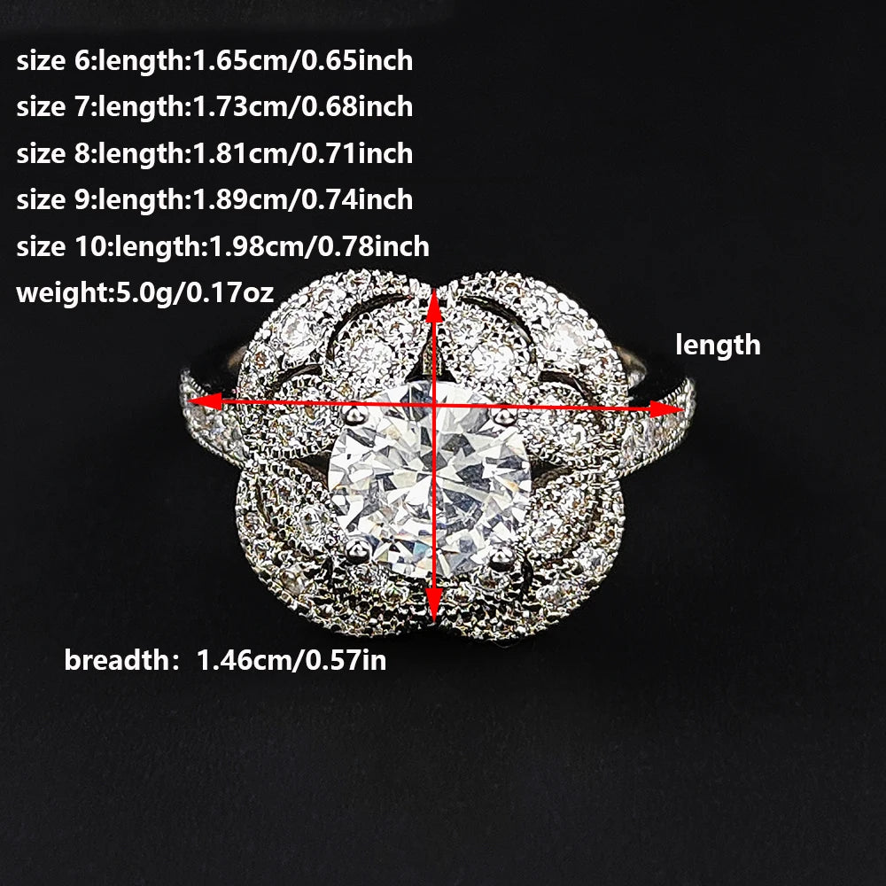 Blossom Cubic Zirconia Engagement Ring