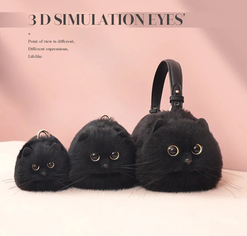 Cute Plush Cat Crossbody Shoulder Bag