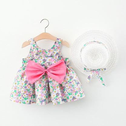 Big bow cotton baby dress