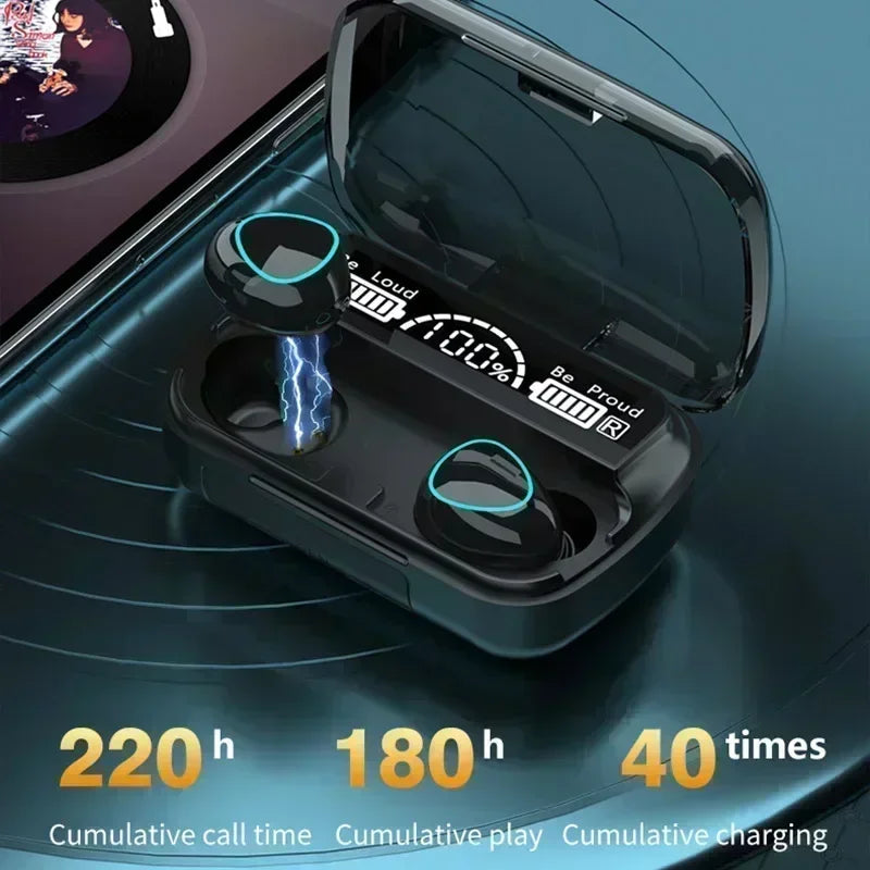 M10 TWS Bluetooth 5.3 Wireless Earbuds with LED Charging Case