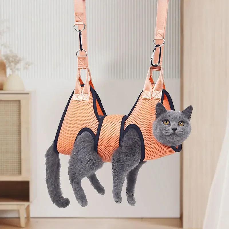 Adjustable Pet Grooming Sling for Cats & Small Dogs