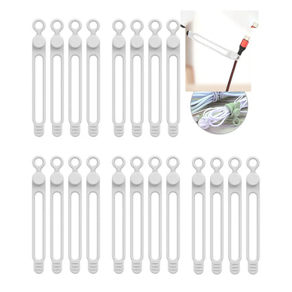 Reusable Silicone Cable Ties for Cord Management & Travel Organization