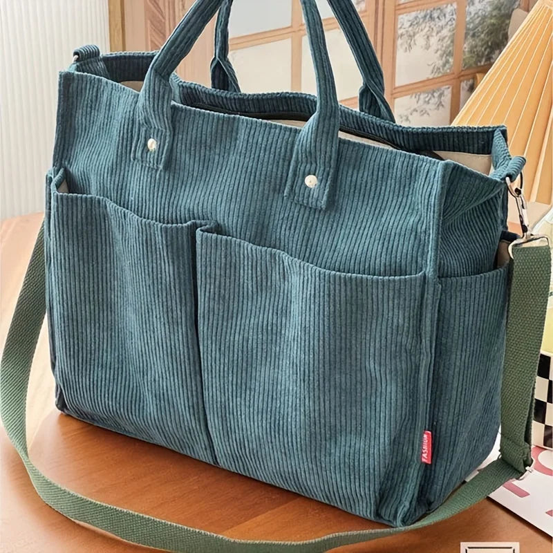 Women’s Corduroy Crossbody Tote Bag