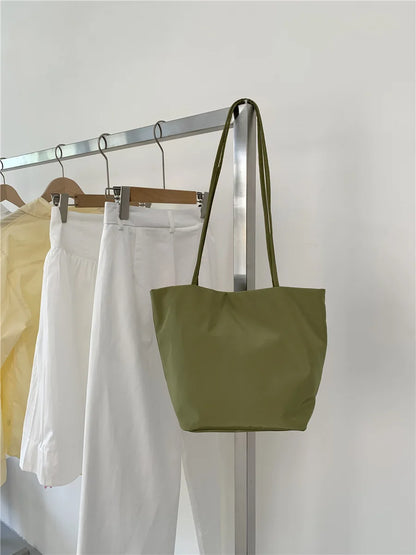 Women’s Soft Nylon Bucket Tote Bag