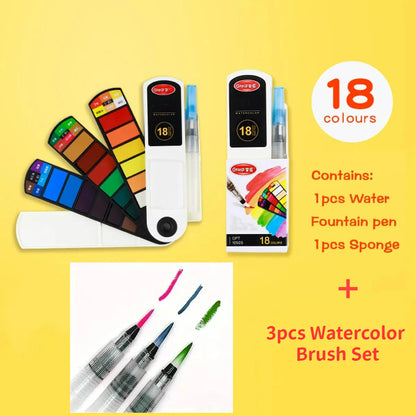 Portable Watercolour Paint Set with Folding Palette