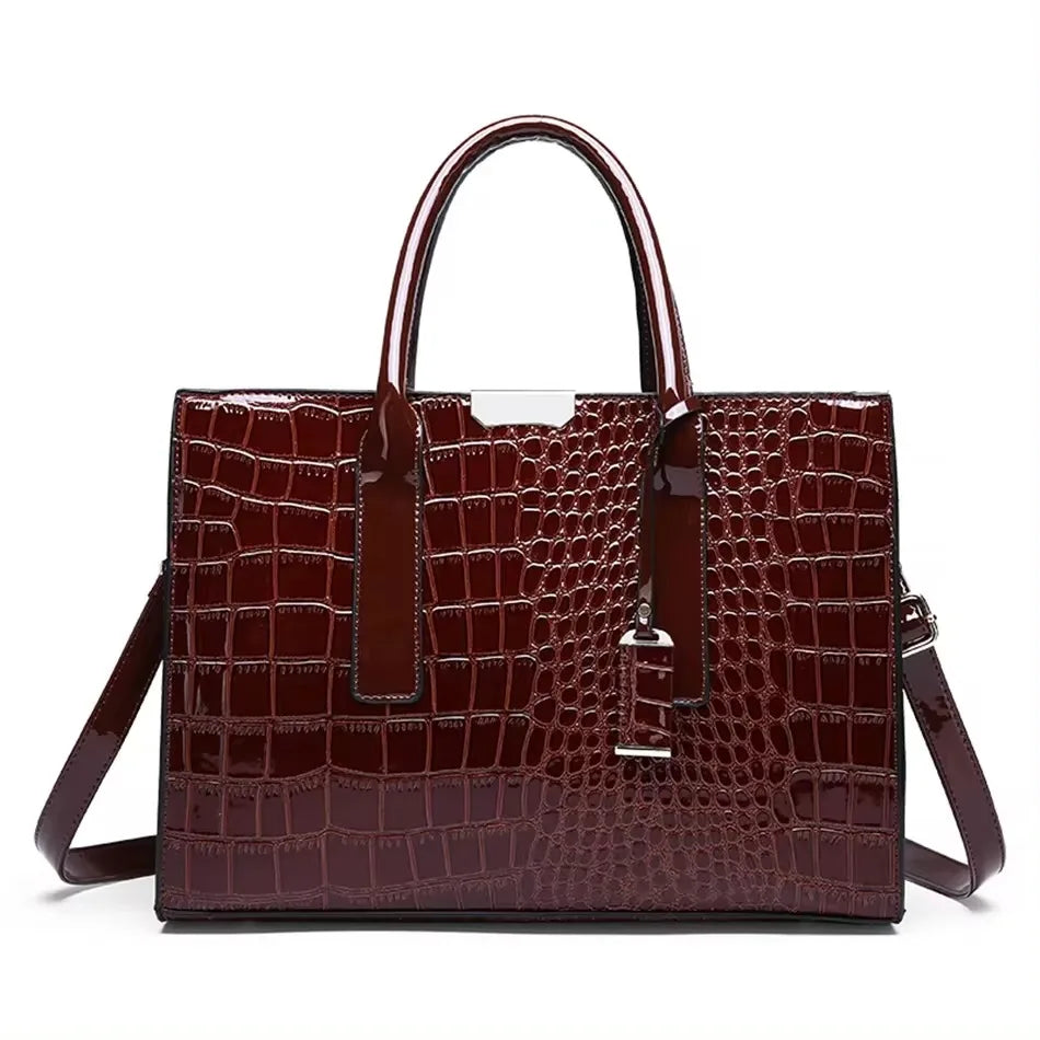 Large Capacity Women’s Leather Tote Handbag