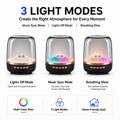 Portable Bluetooth 5.0 Wireless Speaker with Ambient Light