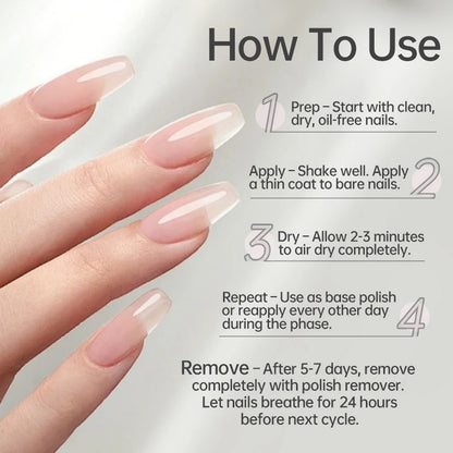 Milky White Pink Nail Strengthener – Base & Top Coat Varnish 12ml