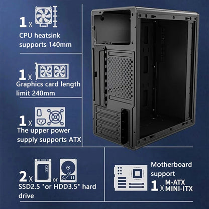 T-3 Mini Computer Case for M-ATX & ITX Motherboards