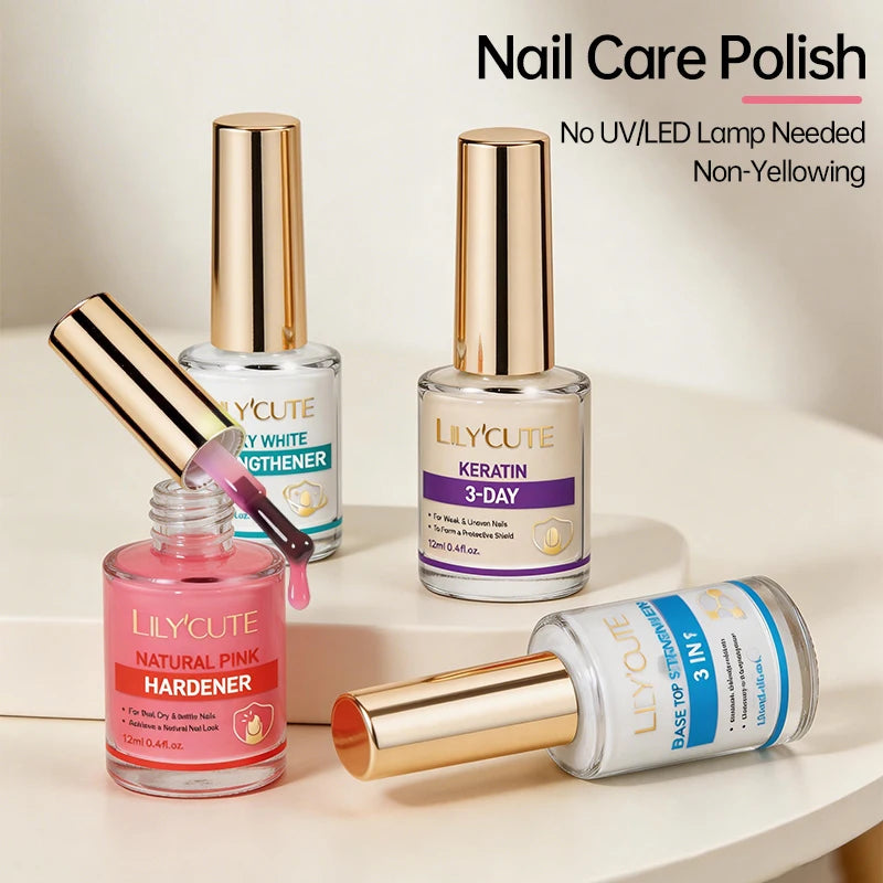 Milky White Pink Nail Strengthener – Base & Top Coat Varnish 12ml
