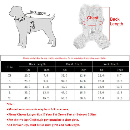 Soft Fleece Dog Jumpsuit