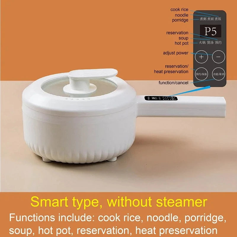 1.6L Smart Electric Cooking Pot With Steamer 220V