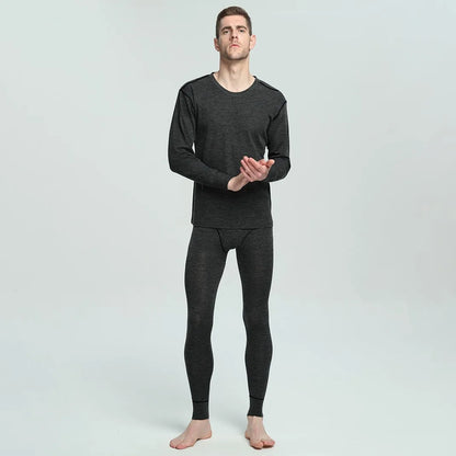 Men’s 100% Merino Wool Thermal Underwear Set – 250gsm Winter Base Layer