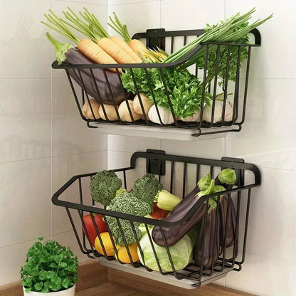 Stainless Steel Wall-Mounted Kitchen Storage Basket