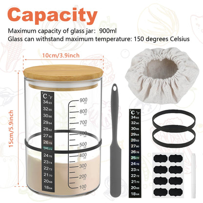 Sourdough Starter Jar Kit with Fermentation Accessories