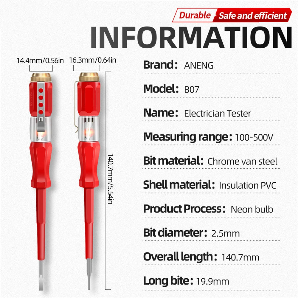 B07 Electrical Tester Pen Screwdriver