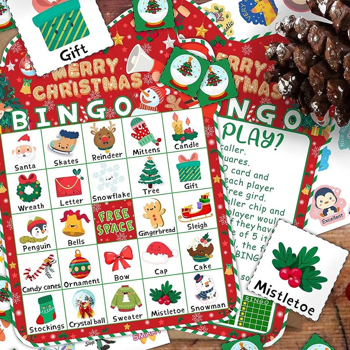 24-Player Christmas Bingo Game