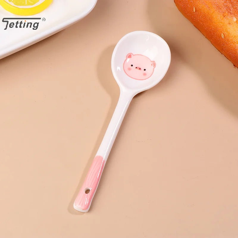 Pig Ceramic Soup Spoon