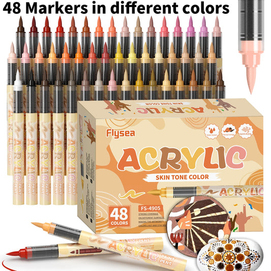 12–48 Color Acrylic Skin Tone Paint Marker Set