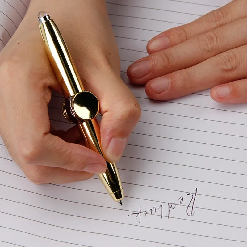 Multifunction Metal Fidget Pen with LED Light & Spinner