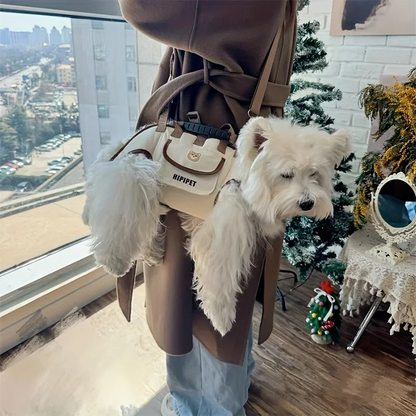 Portable Pet Carrier Shoulder Bag with Safety Harness