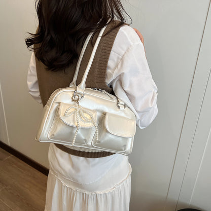 Bow Accent Shoulder Handbag