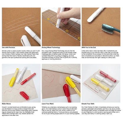 Erasable Fabric Chalk Pencil for Sewing & Tailoring
