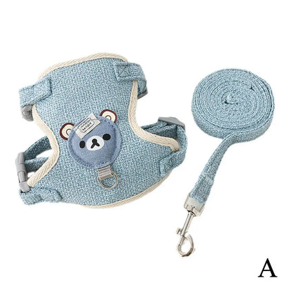Bear Pet Harness & Leash Set for Small Dogs & Cats