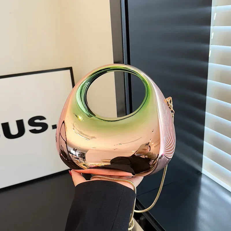 Acrylic Half-Moon Evening Clutch Bag