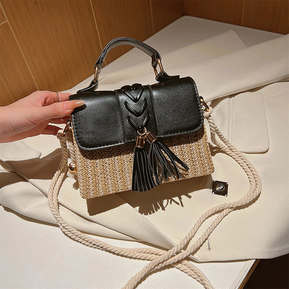 Straw Crossbody Beach Handbag