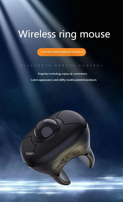 Wireless Finger Ring Trackball Mouse with Bluetooth & 2.4GHz