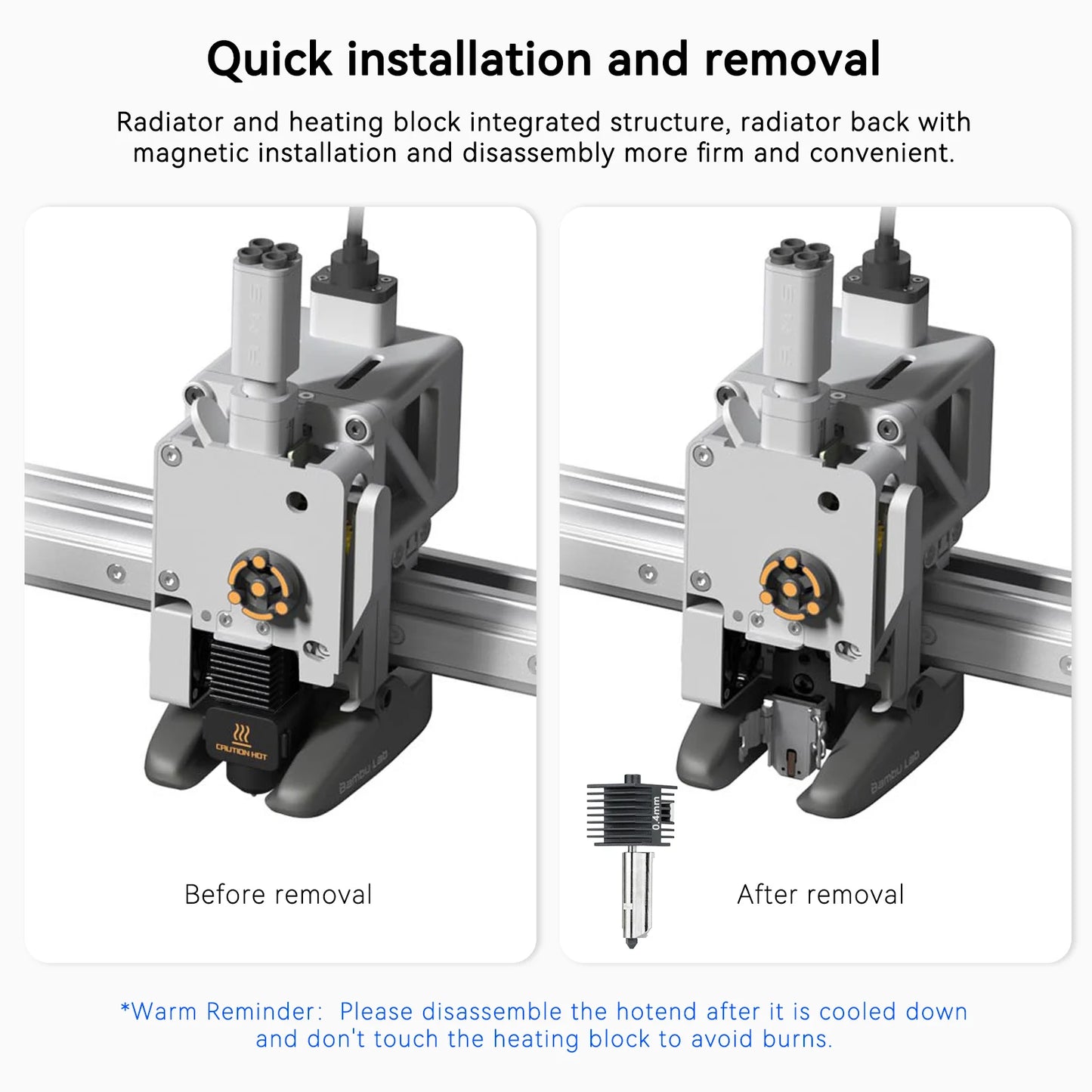 Bambu Lab A1 & A1 Mini Hotend Kit with Hardened Steel Nozzle