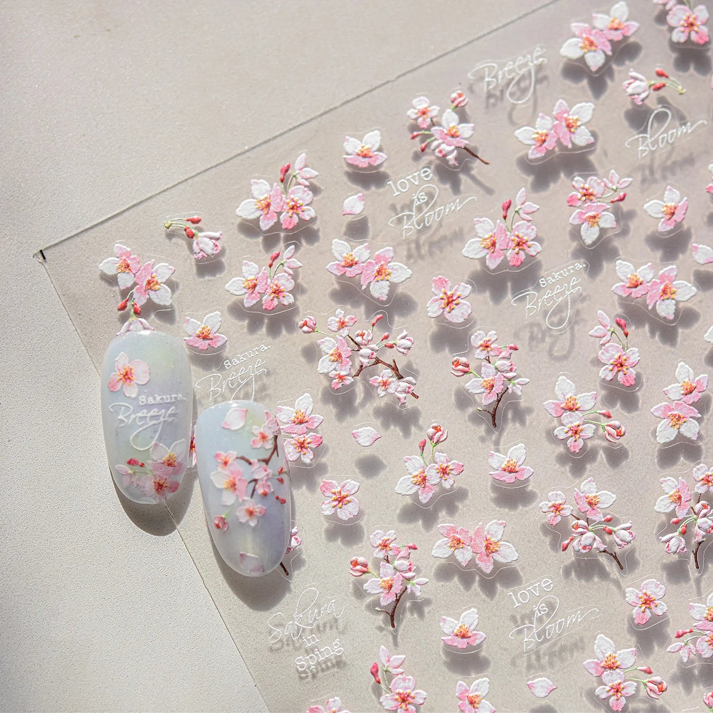 5D Cherry Blossom Nail Art Stickers