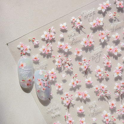 5D Cherry Blossom Nail Art Stickers