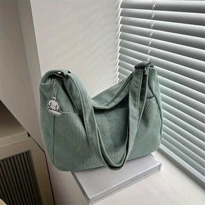 Corduroy Half Moon Shoulder Bag