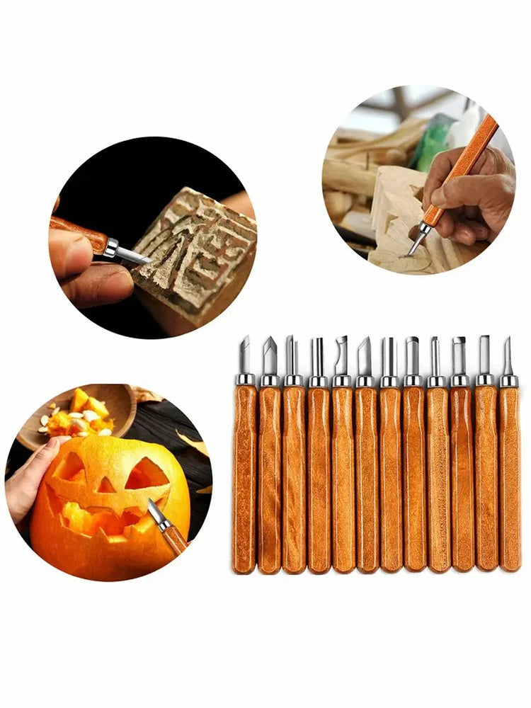 10/12 Piece Wood Carving Tool Set