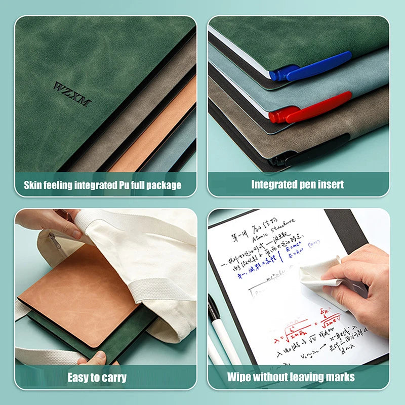 A5 Reusable Dry Erase Whiteboard Notebook