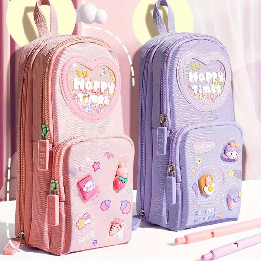 Cute Schoolbag-Style Large Capacity Pencil Case