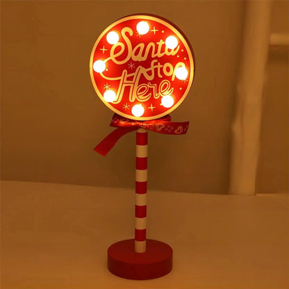 LED Santa Stop Here Christmas Sign