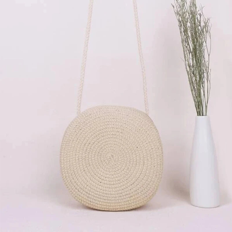 Round Straw Crossbody Bag