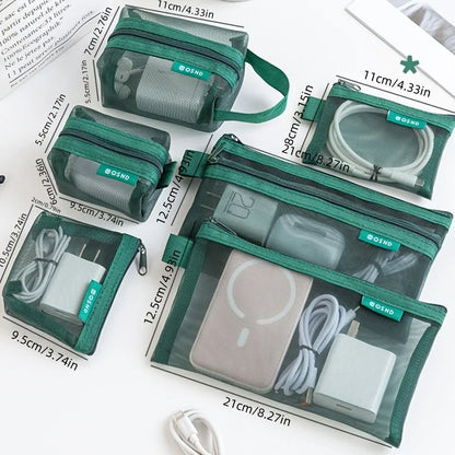 Transparent Mesh Storage Pouch Set