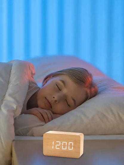 Wooden Digital LED Alarm Clock