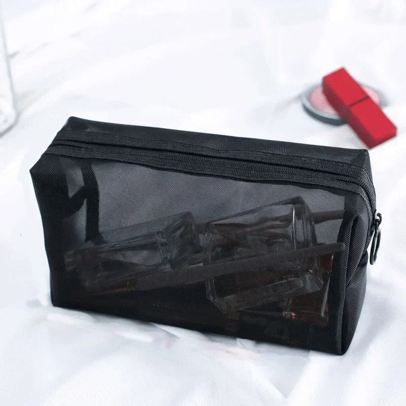 Heart Mesh Cosmetic Toiletry Bag