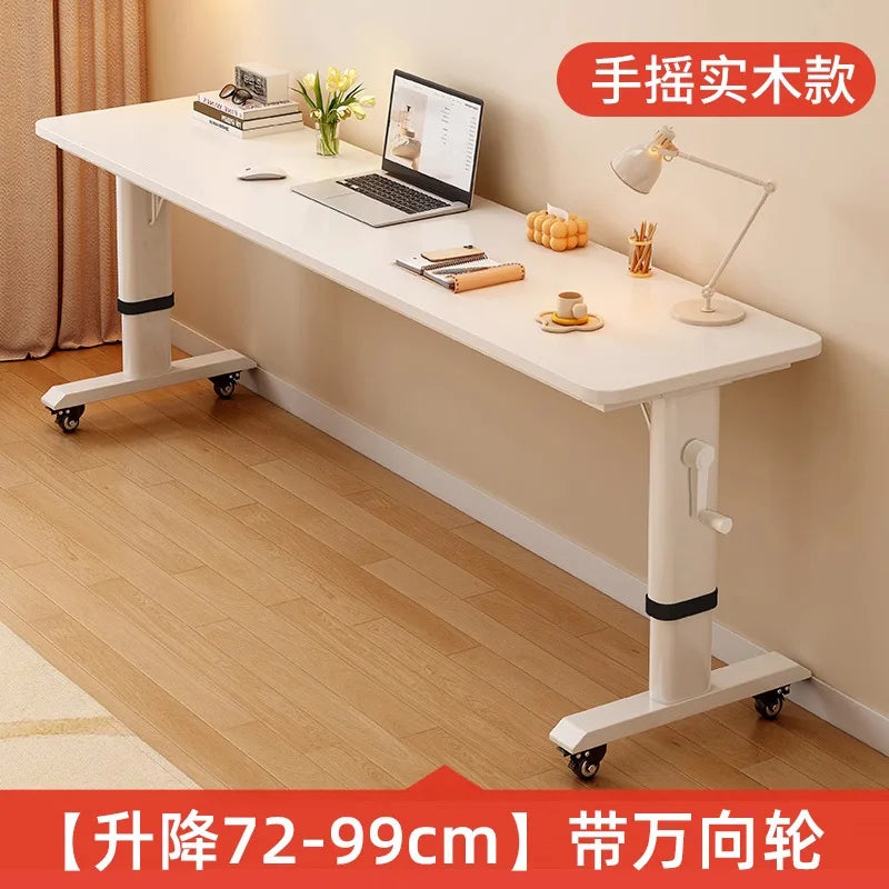 Adjustable Overbed Laptop Desk with Hand Crank & Wheels