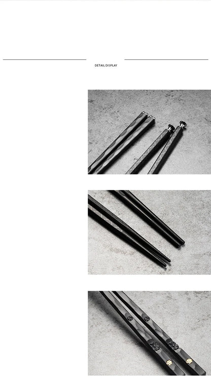 5 Pairs Stainless Steel Non-Slip Chopsticks Set