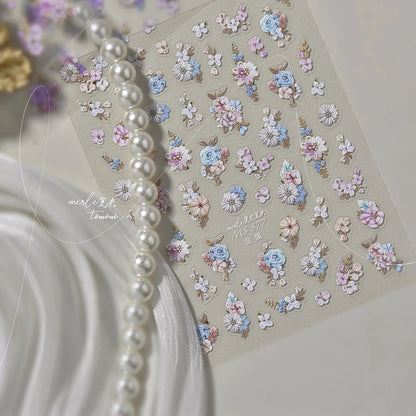 5D Cherry Blossom Nail Art Stickers