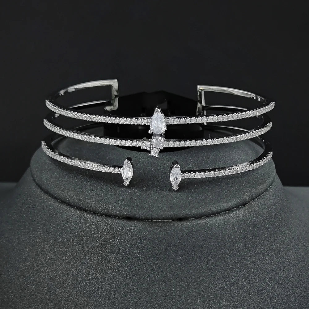 Marquise Open Cubic Zirconia Bangle