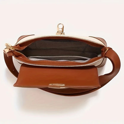 Women’s Color Block Baguette Shoulder Bag