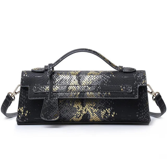 Ostrich Print PU Leather Shoulder Bag